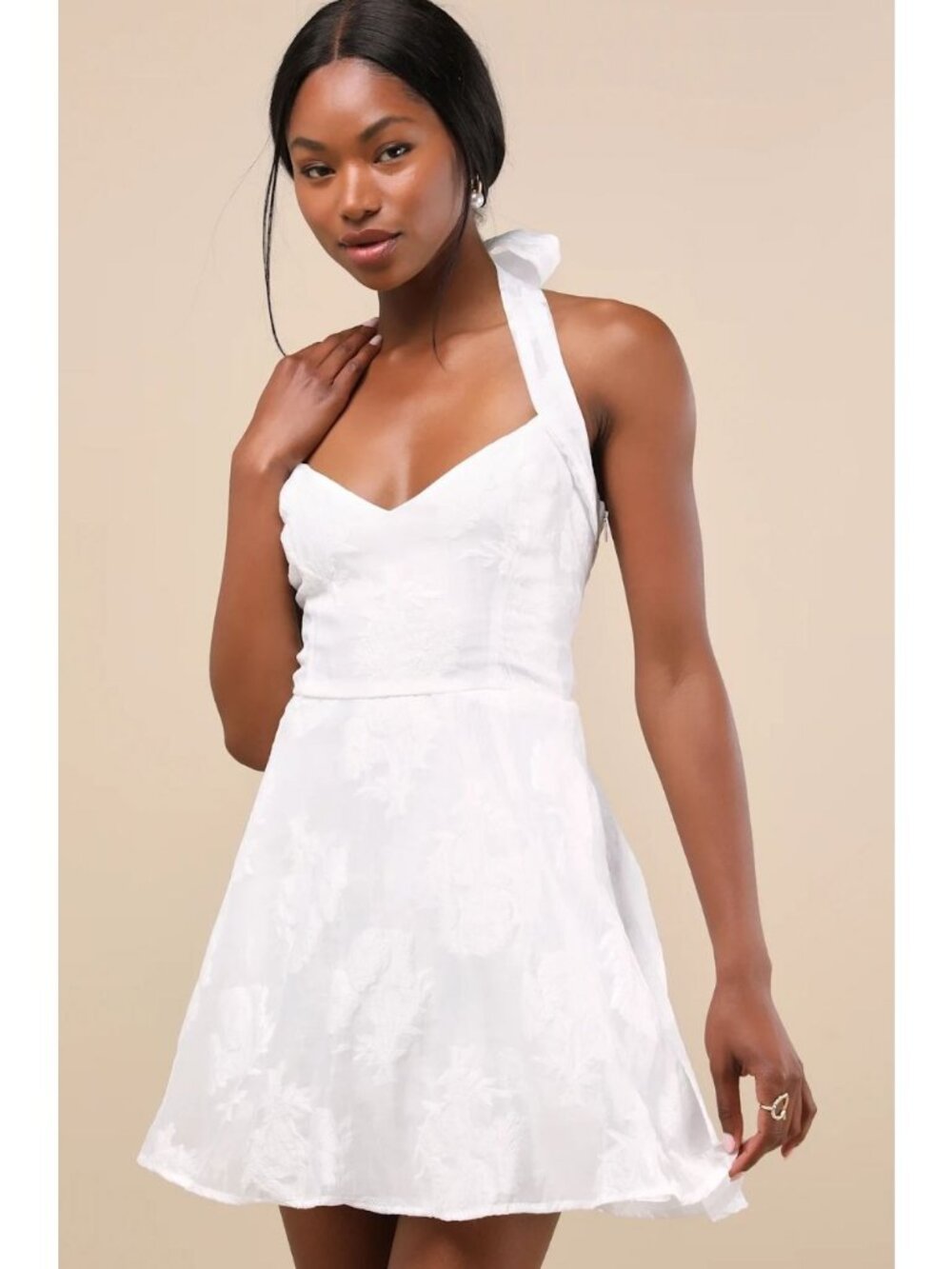 Lulu's White Halter Mini Dress